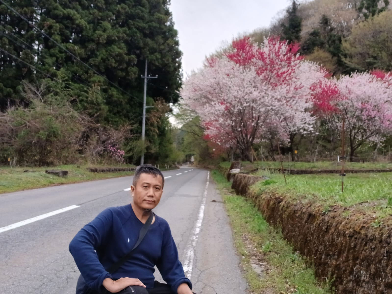 Beautiful countryside landscape of Sawatari, Gunma, Japan, with lush greenery, quiet roads, and a peaceful natural environment